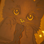 Adorable cat eating ramen noodles with chopsticks