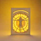 Leonardo da Vincci's Vitruvian Man with mechanical gears