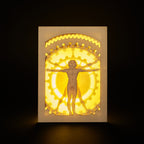 Leonardo da Vincci's Vitruvian Man with mechanical gears