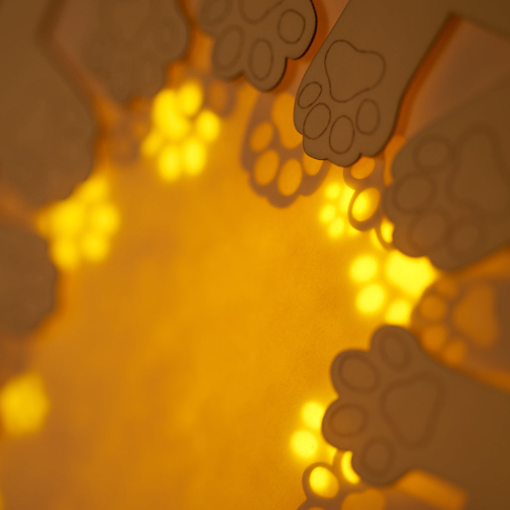 Circle of cat paws with plenty of space to add your wishes