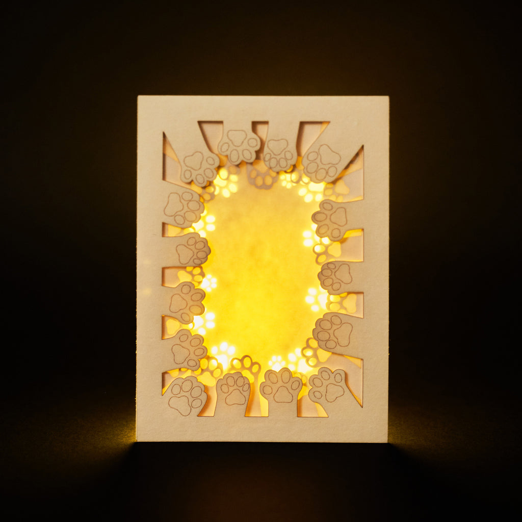 Circle of cat paws with plenty of space to add your wishes