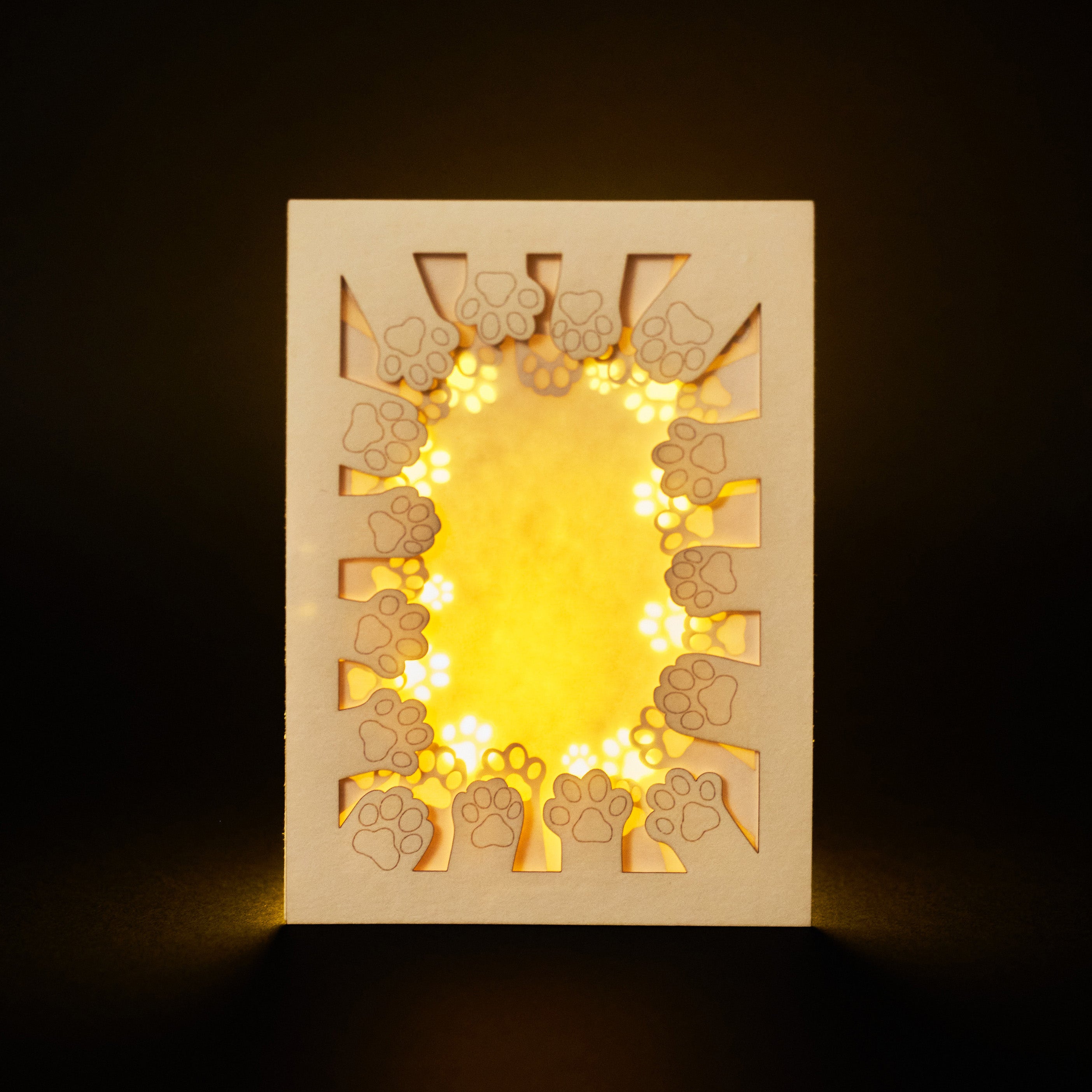 Circle of cat paws with plenty of space to add your wishes