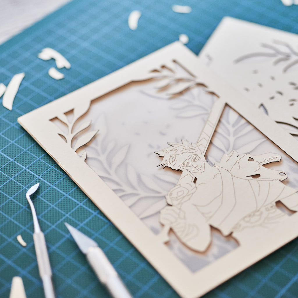 Zagreus from Hades game with sword standing in front of olive branches and flames