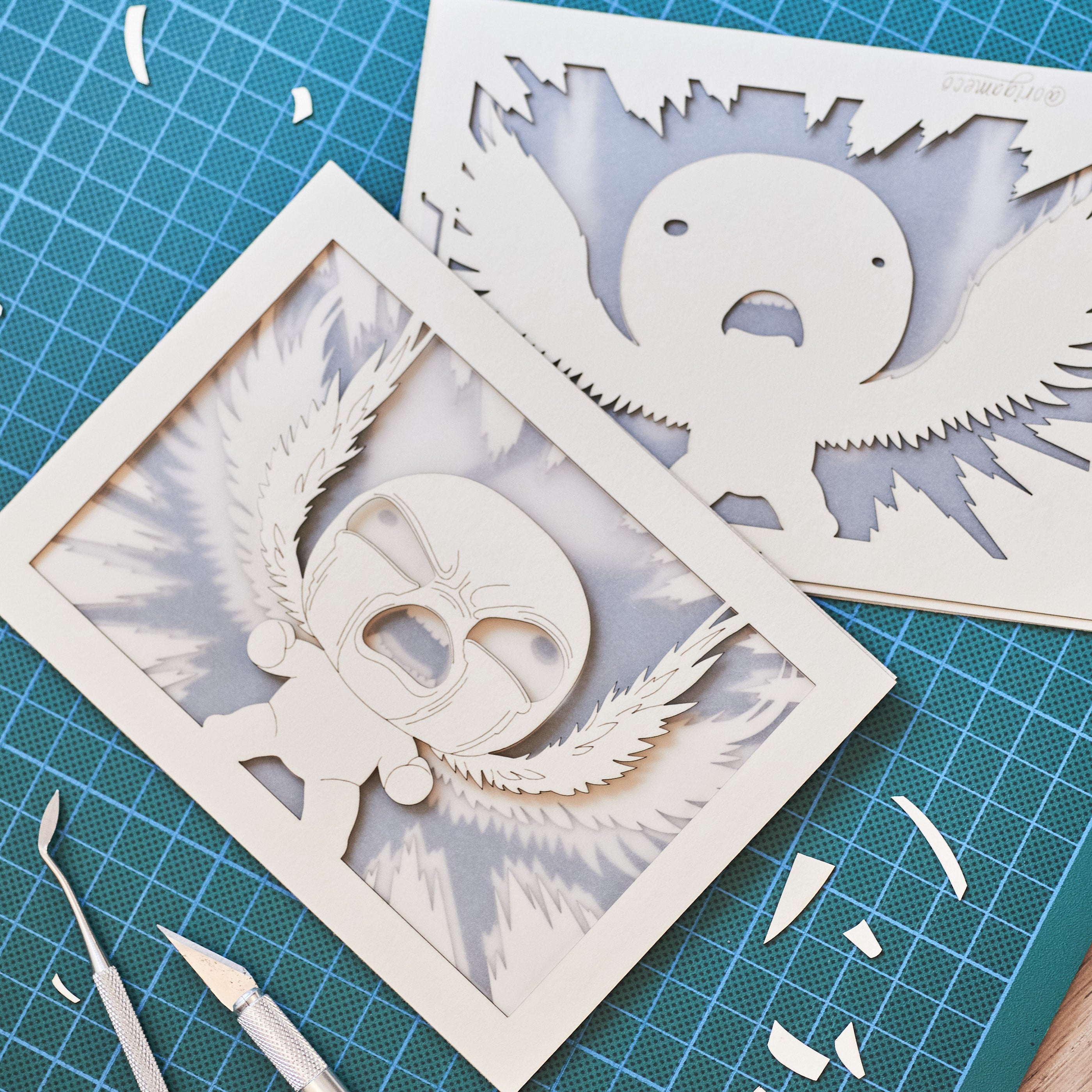 Isaac from Binding of Isaac game with power rays and layered wings