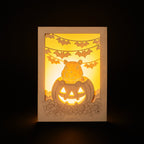 Cute capybara in jack-o-lantern with candy and bats Halloween