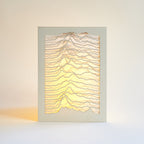 Radio telescope signal waves design as an homage to Joy Division Unknown Pleasures cover