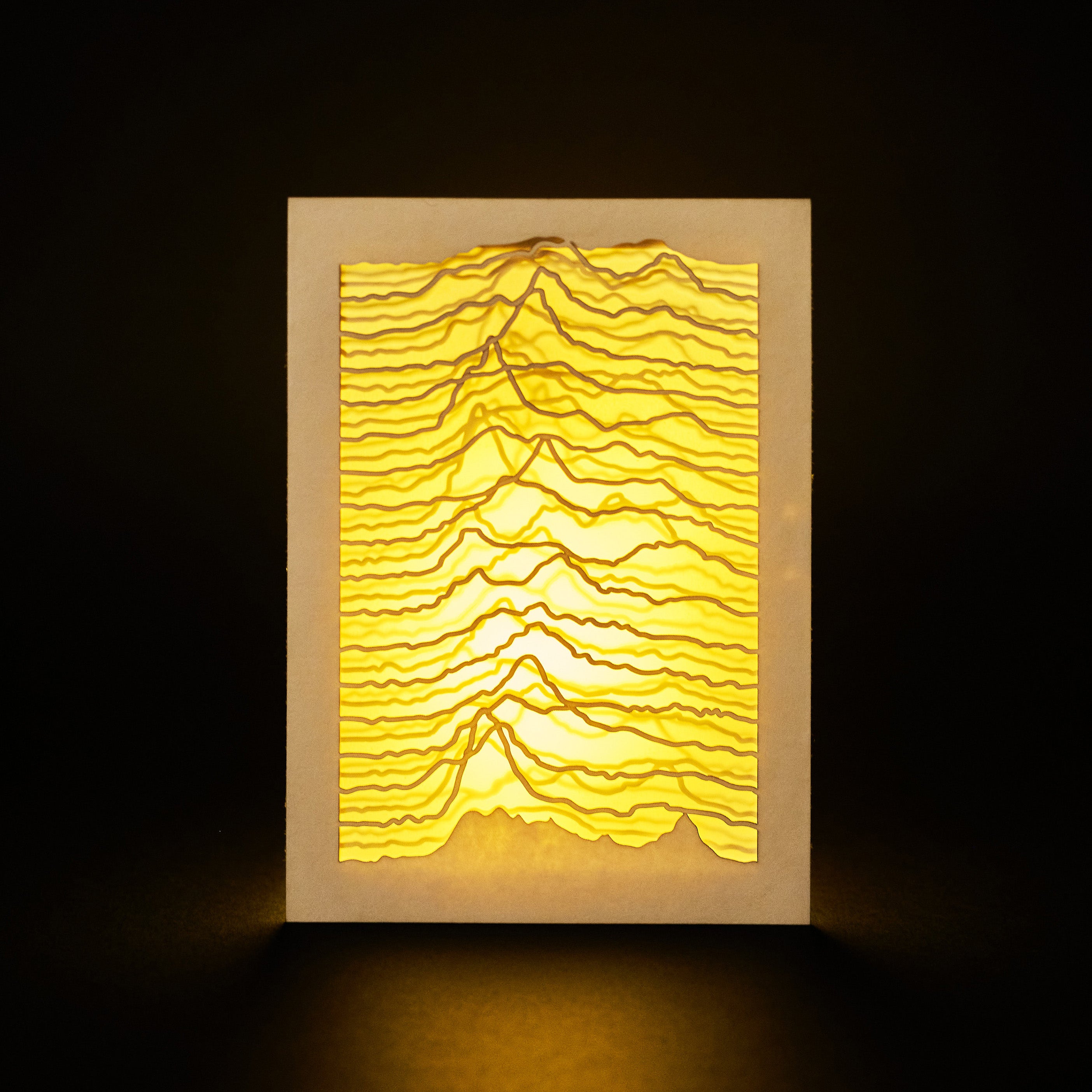 Radio telescope signal waves design as an homage to Joy Division Unknown Pleasures cover