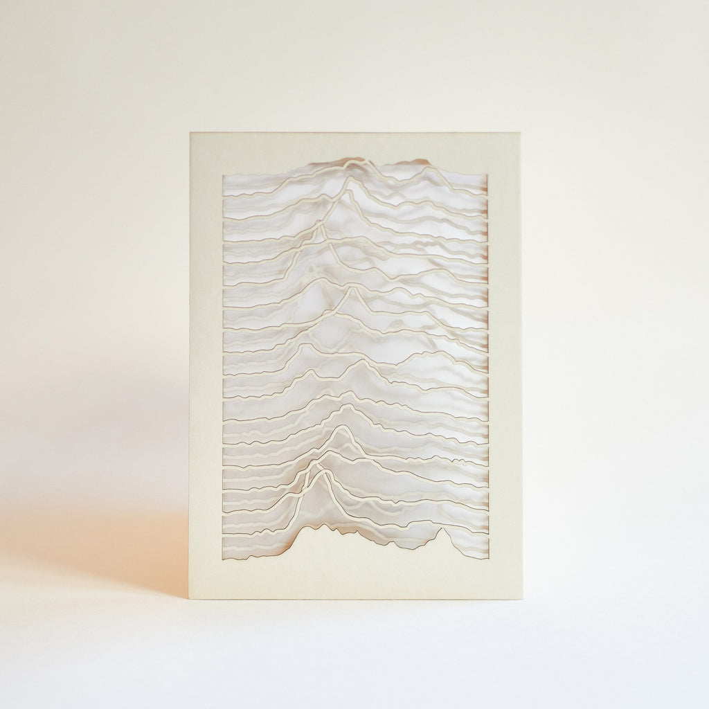 Radio telescope signal waves design as an homage to Joy Division Unknown Pleasures cover