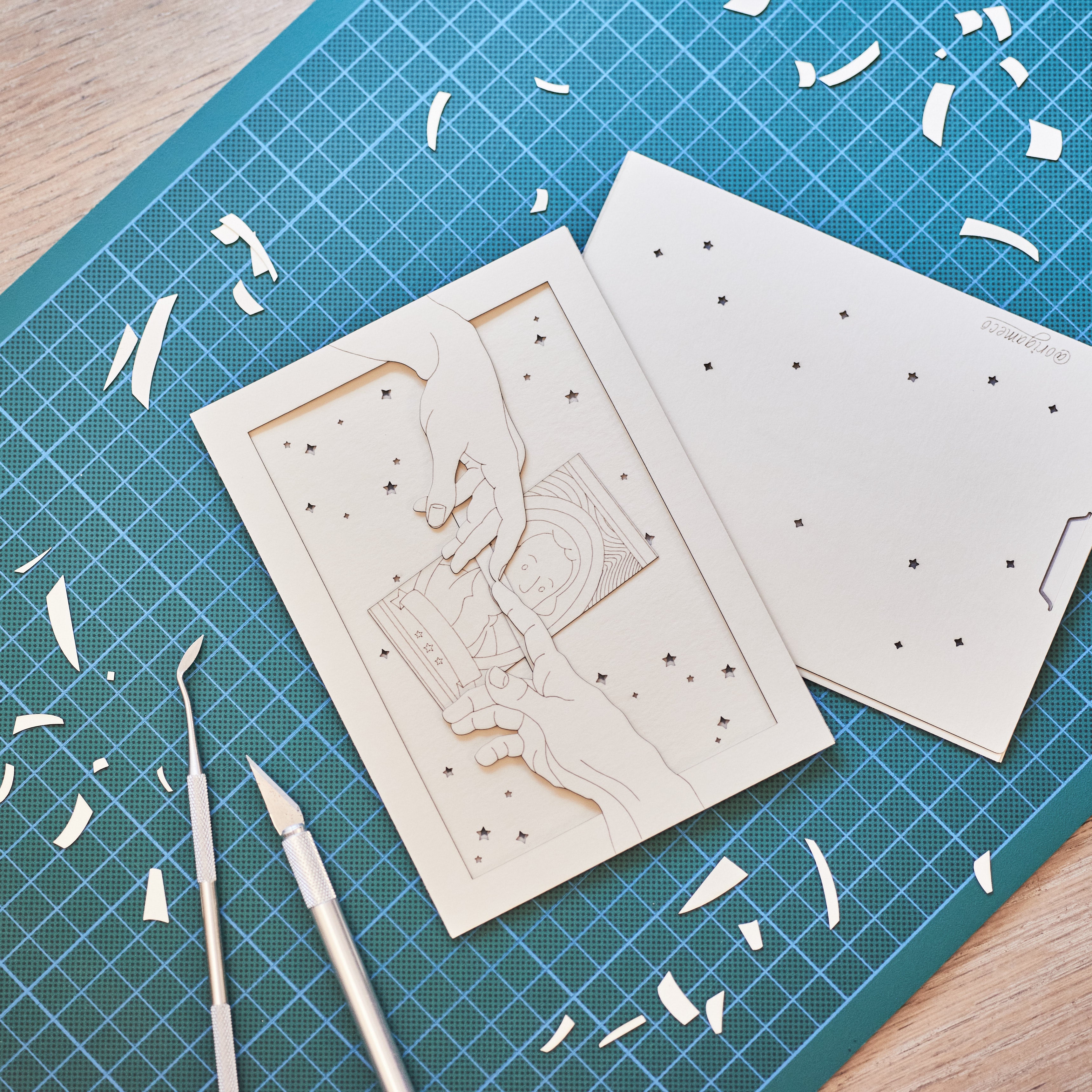 Michelangelo Creation of Adam touching hands with gift compartment