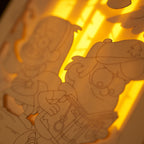 Mabel and Dipper Pines running through Gravity Falls forest with Waddles