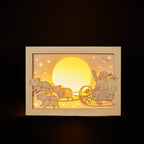 Santa Claus sleigh pulled by capybaras in Christmas night sky