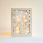 Anime schoolgirl falling amid books and textbooks