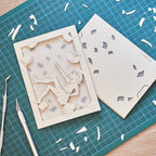 Anime schoolgirl falling amid books and textbooks