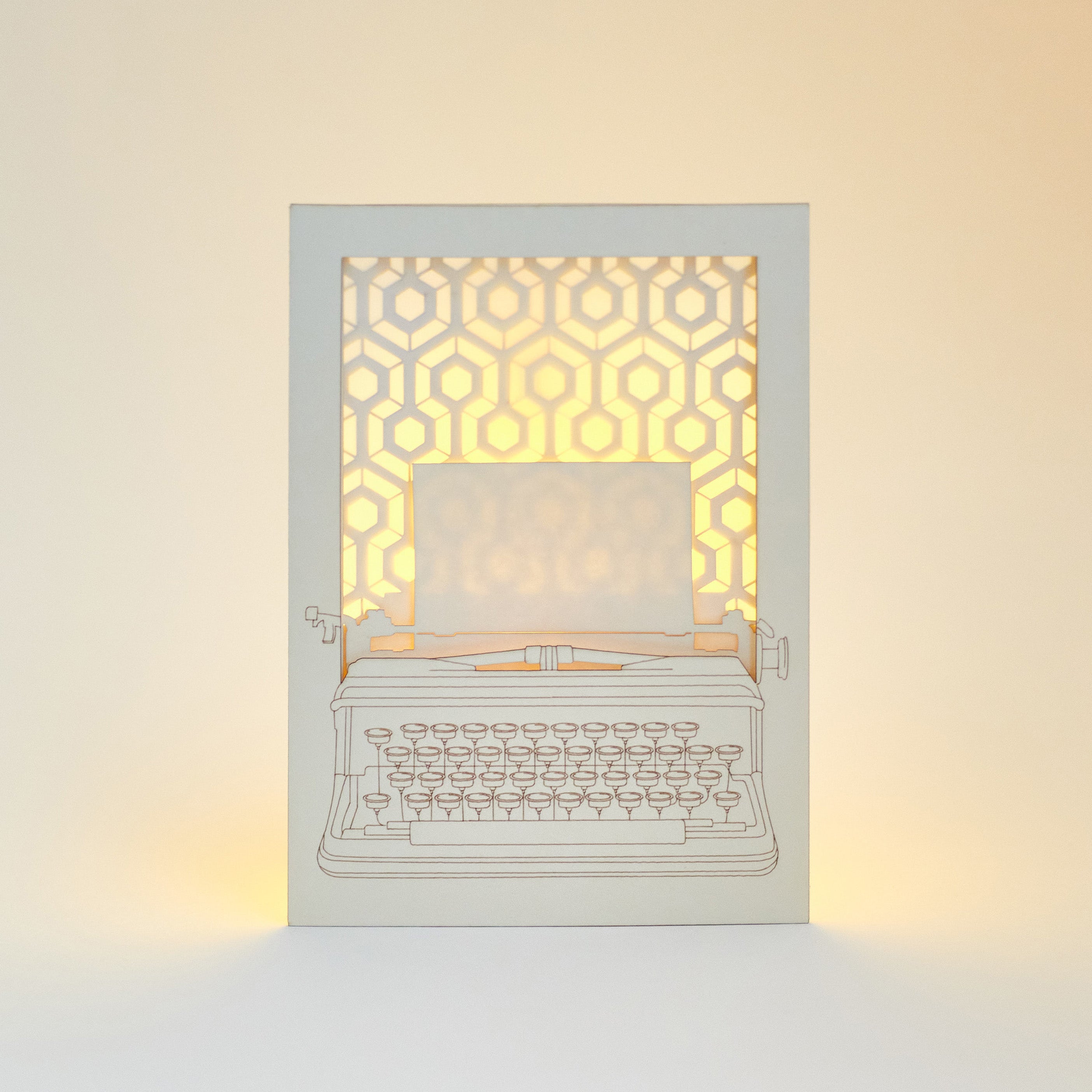 The Shining Typewriter Card: Kubrick Horror Film with Iconic Carpet Pattern