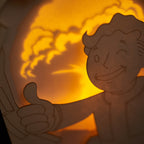 Fallout Vault Boy Card: Thumbs Up and Nuclear Explosion
