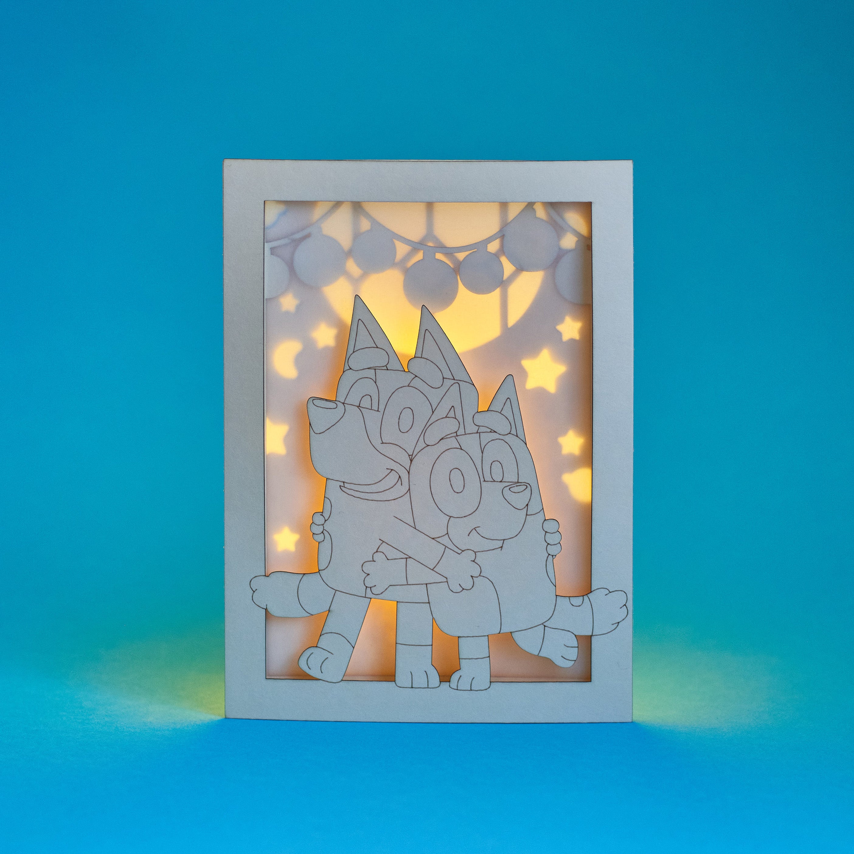 Bluey and Bingo: Sisters in Bedroom with Stained Glass Window