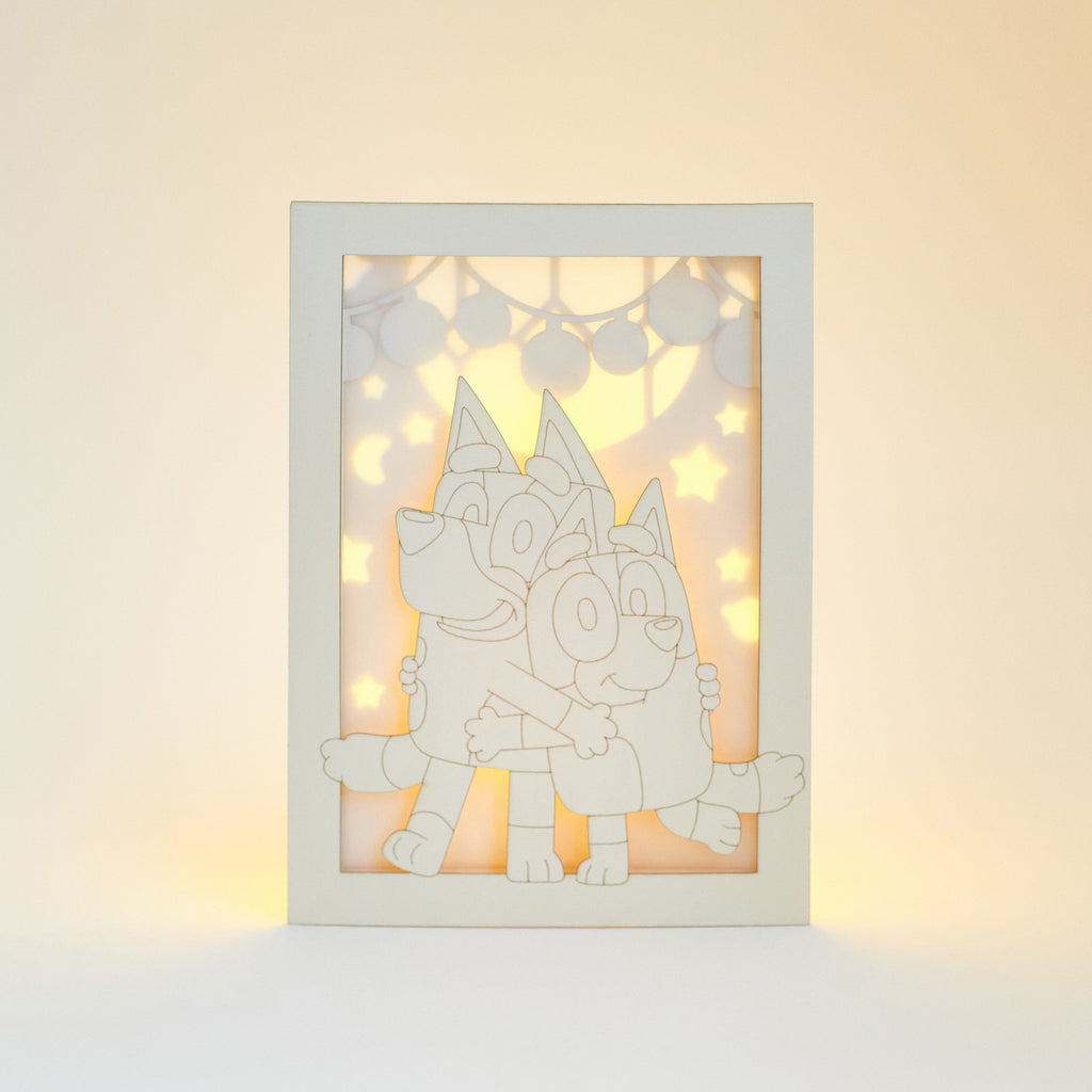 Bluey and Bingo: Sisters in Bedroom with Stained Glass Window