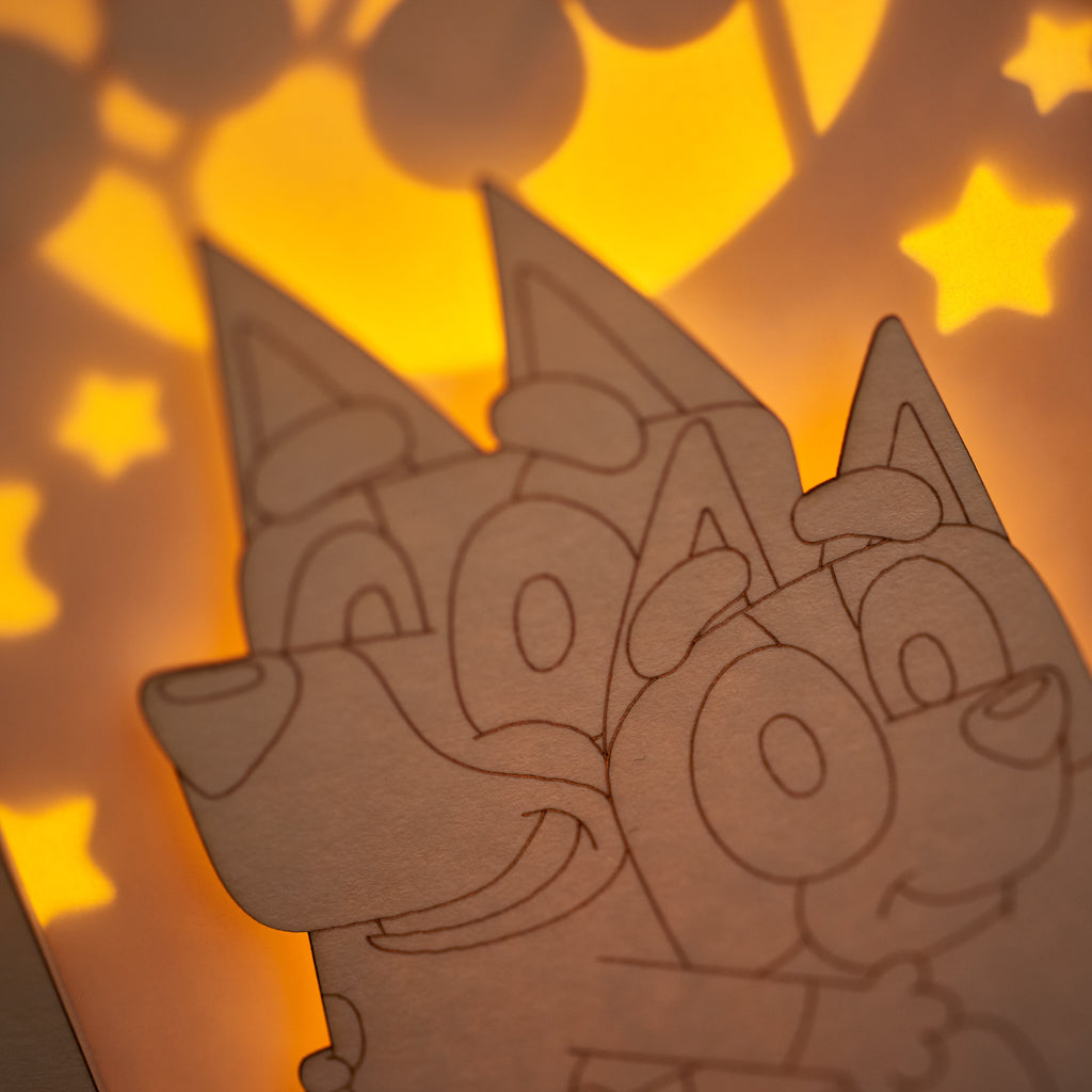 Bluey and Bingo: Sisters in Bedroom with Stained Glass Window