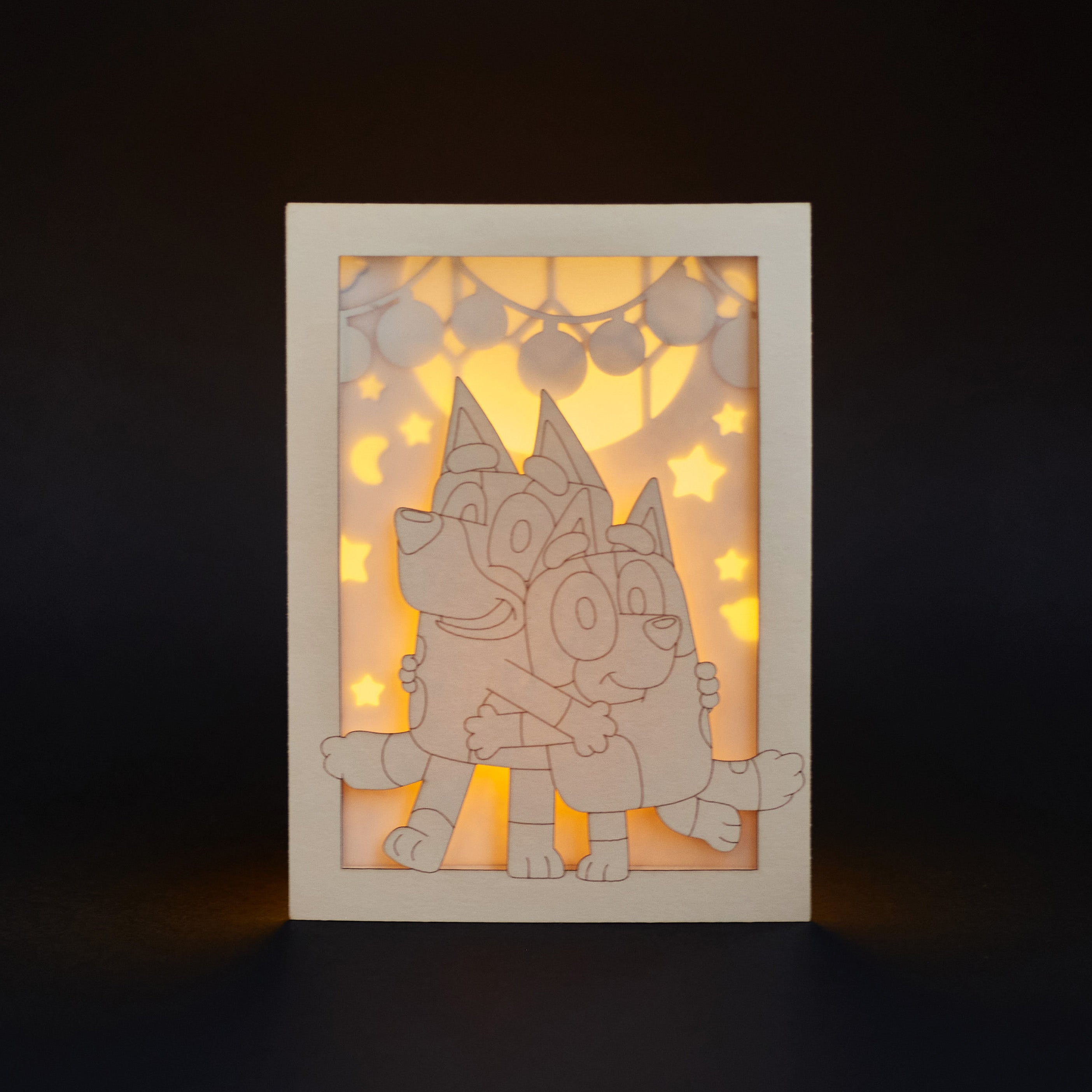 Bluey and Bingo: Sisters in Bedroom with Stained Glass Window