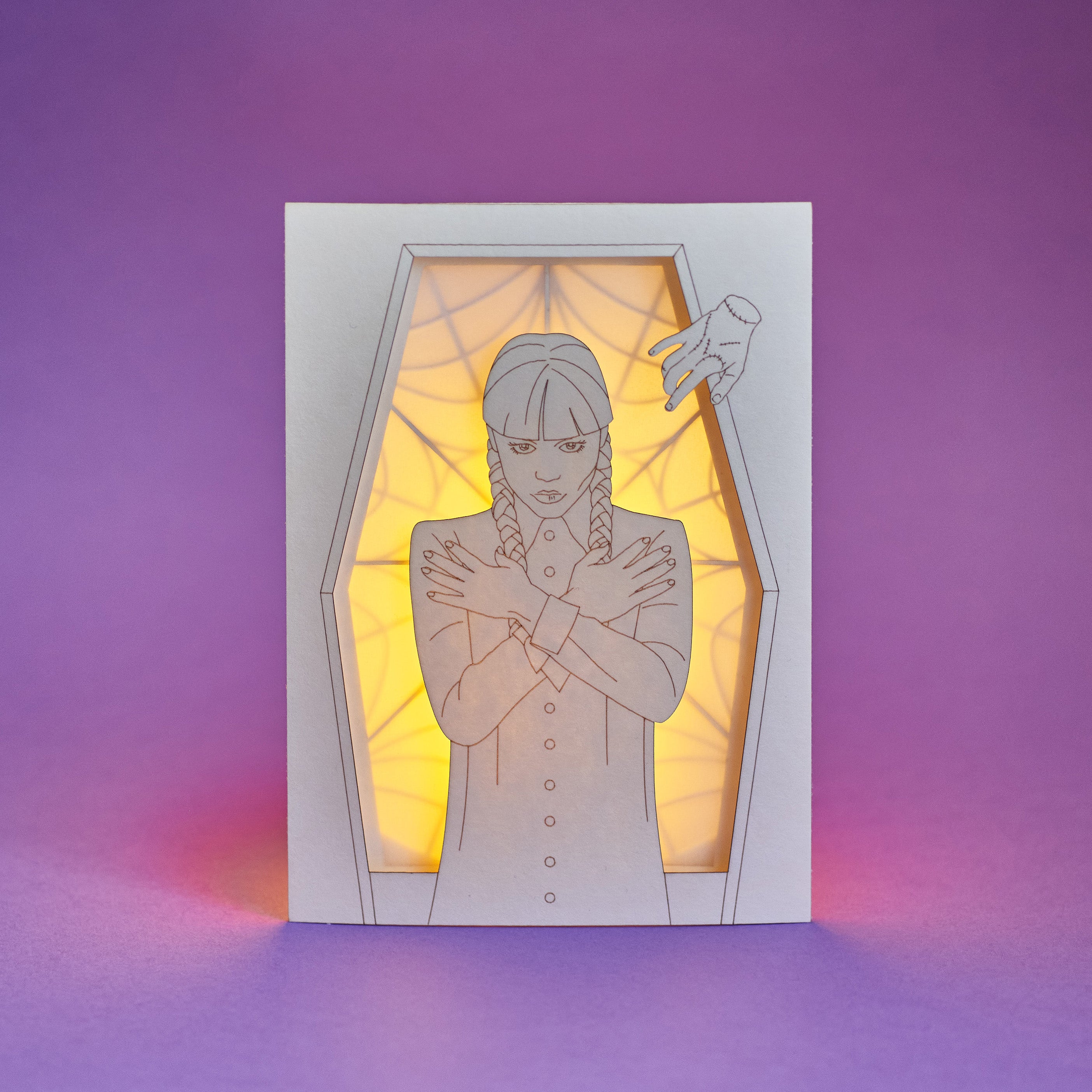 Wednesday Addams in Coffin with Thing