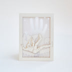 Neon White Card: Mr. White Falling over City Buildings Background