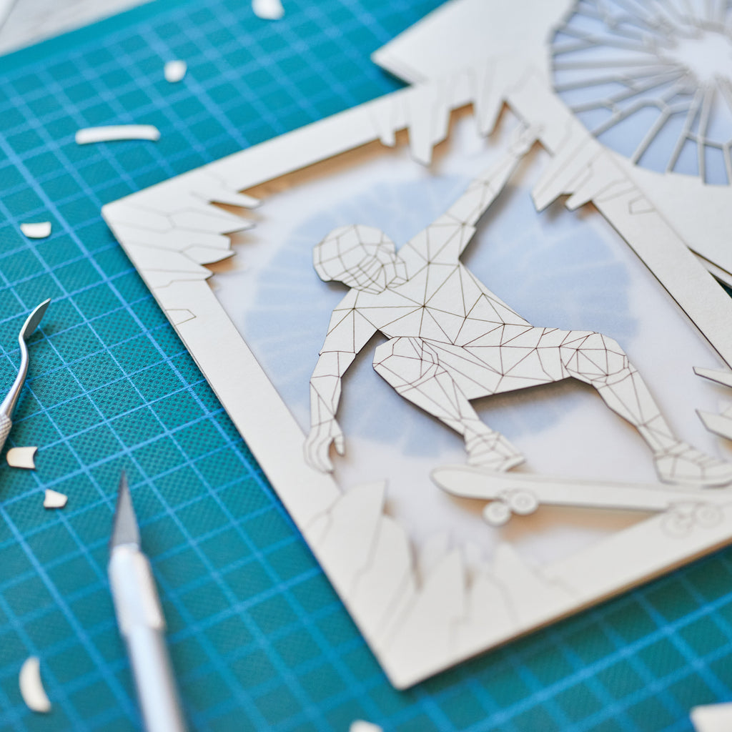 Skate Story Glass Demon Card: Low Poly Hell Journey to the Moon