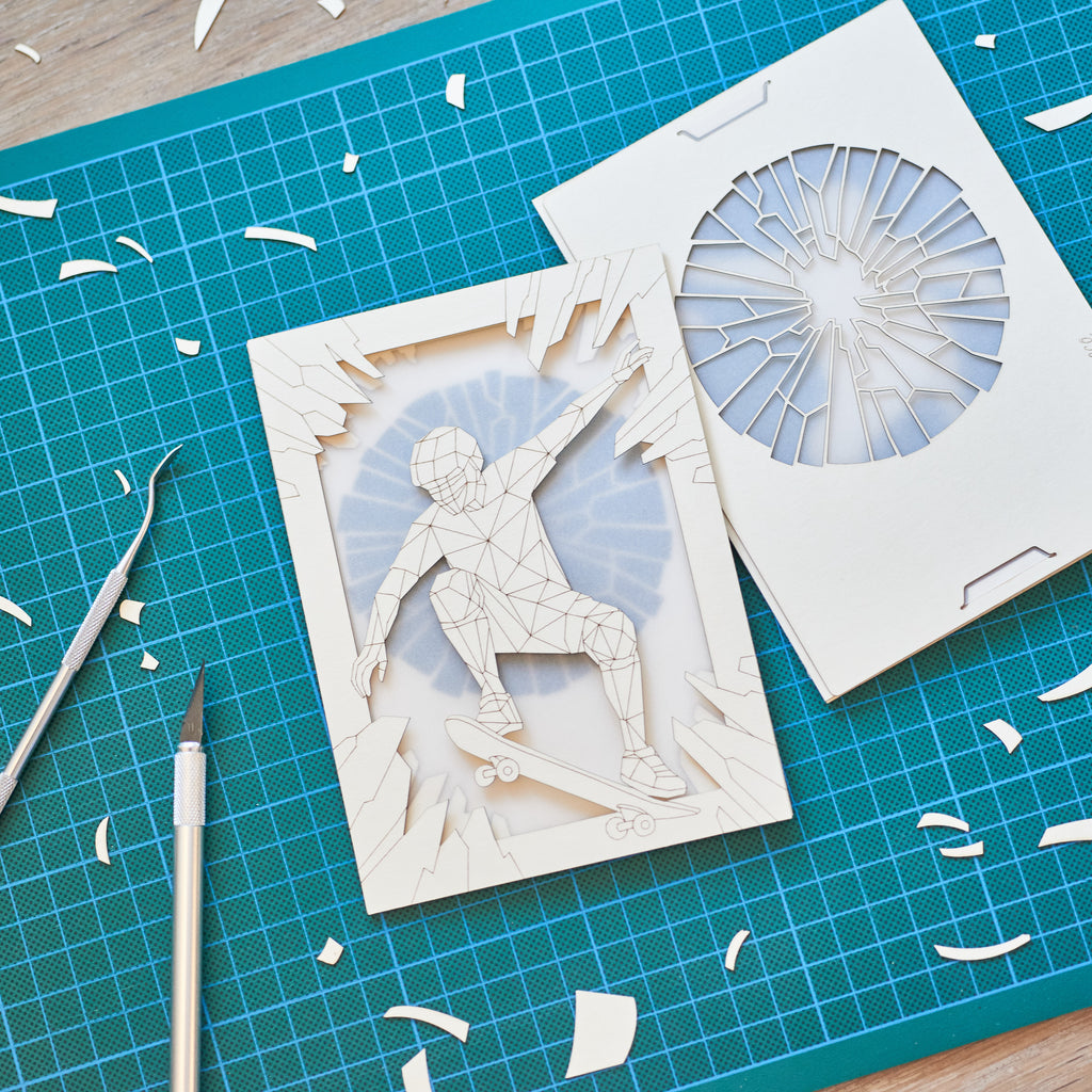 Skate Story Glass Demon Card: Low Poly Hell Journey to the Moon