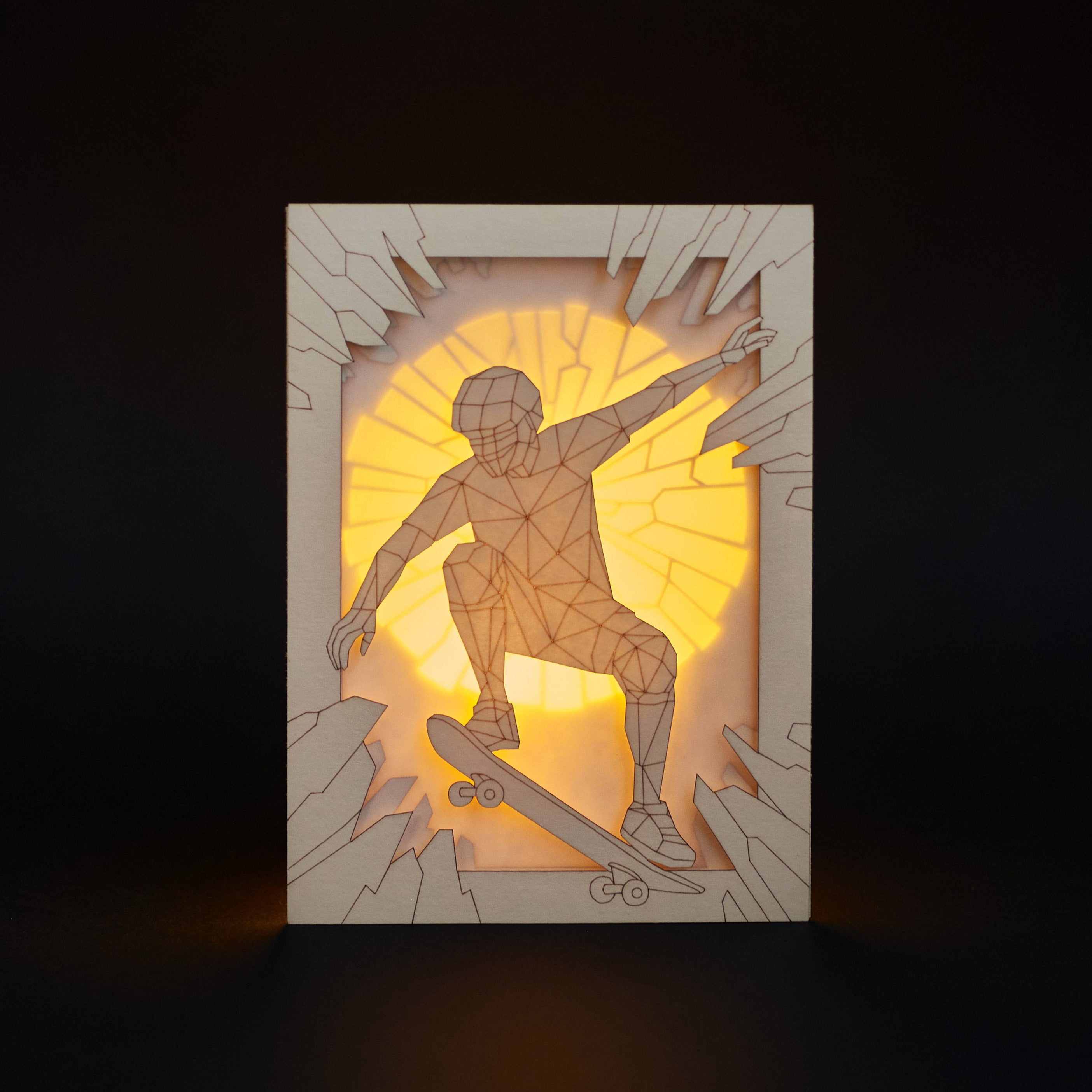 Skate Story Glass Demon Card: Low Poly Hell Journey to the Moon