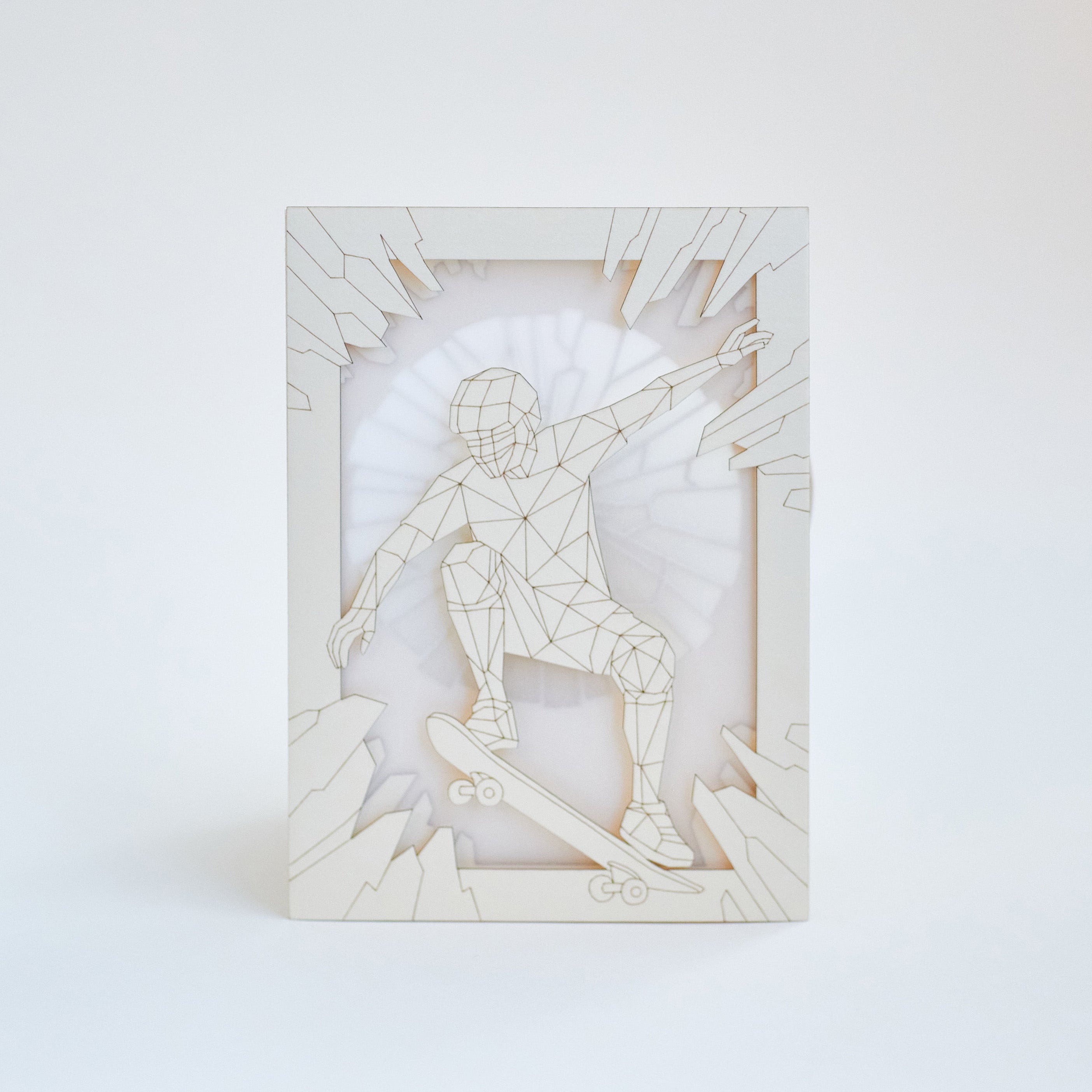 Skate Story Glass Demon Card: Low Poly Hell Journey to the Moon