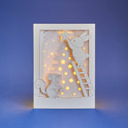 Christmas Forest Animals Card: Bunny and Squirrel Decorating Tree