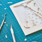 Christmas Forest Animals Card: Bunny and Squirrel Decorating Tree