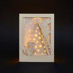 Christmas Forest Animals Card: Bunny and Squirrel Decorating Tree