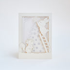 Christmas Forest Animals Card: Bunny and Squirrel Decorating Tree