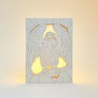 Gothic Raven Card: Dark Bird in Stone Arch with Glowing Eyes