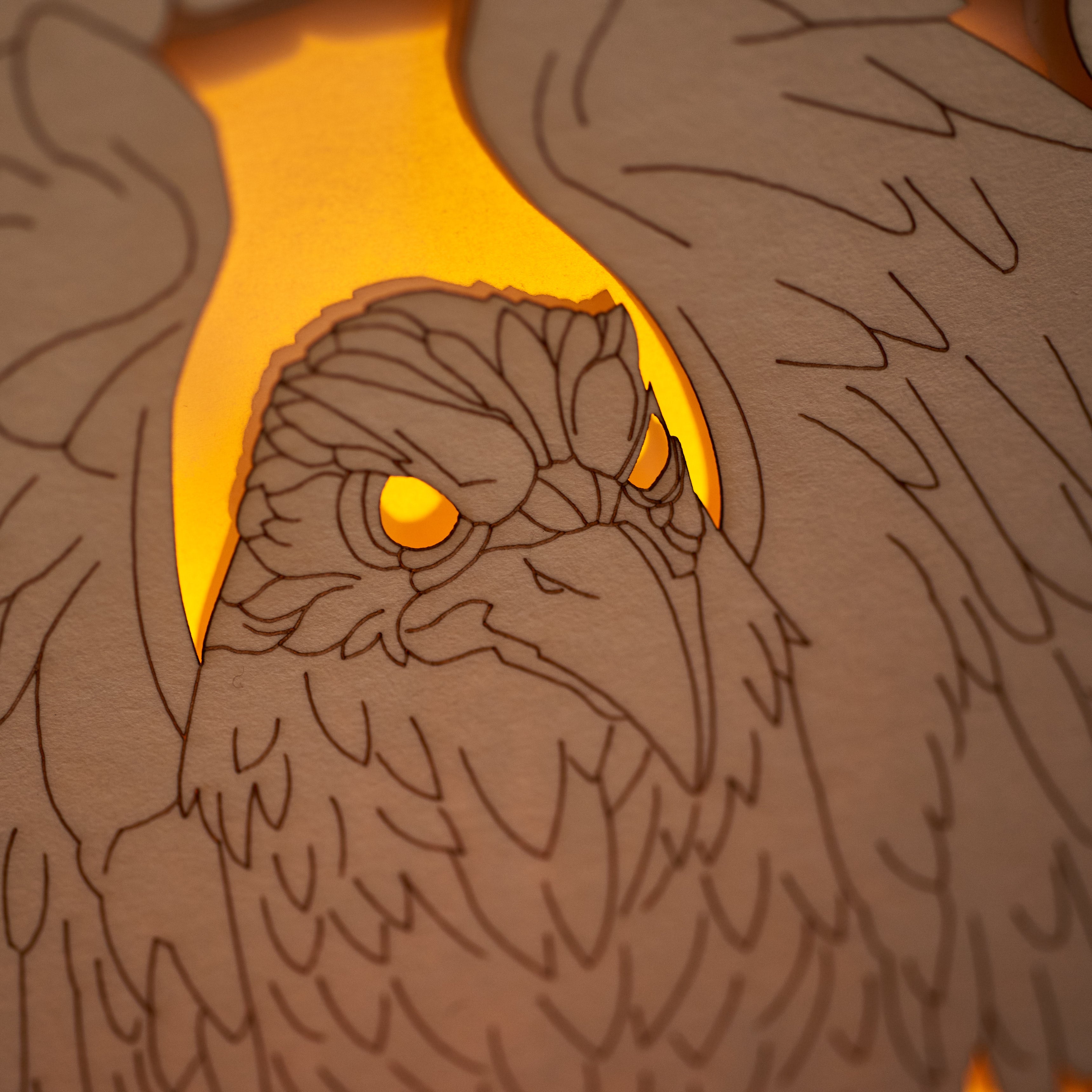 Gothic Raven Card: Dark Bird in Stone Arch with Glowing Eyes