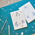 Gothic Raven Card: Dark Bird in Stone Arch with Glowing Eyes