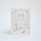 Gothic Raven Card: Dark Bird in Stone Arch with Glowing Eyes