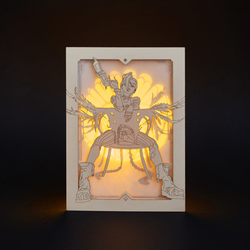 Arcane Jinx Card: Powder with Steampunk Pistol and Art Deco Window