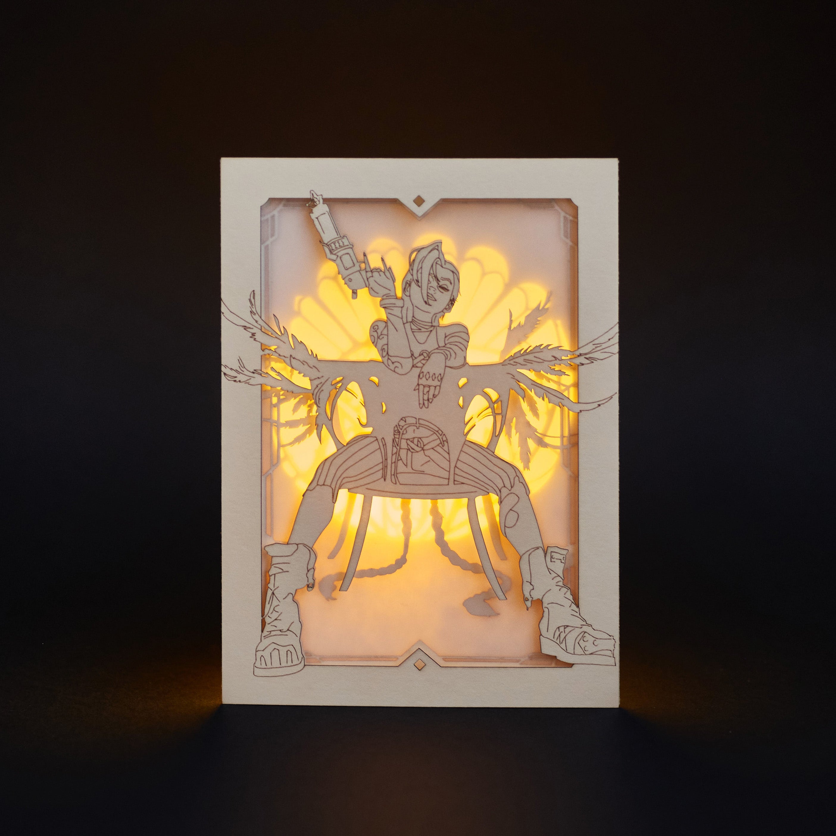 Arcane Jinx Card: Powder with Steampunk Pistol and Art Deco Window