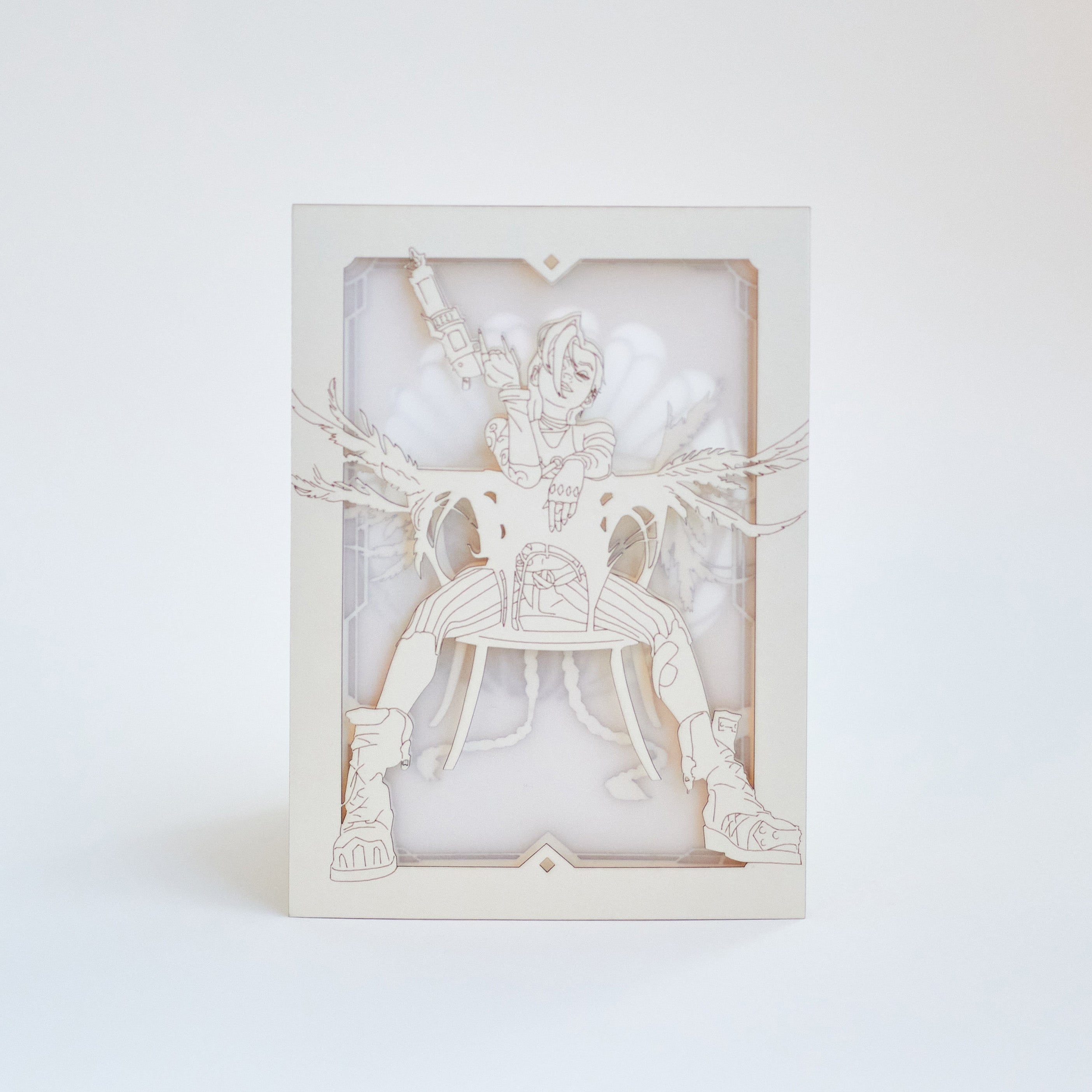 Arcane Jinx Card: Powder with Steampunk Pistol and Art Deco Window