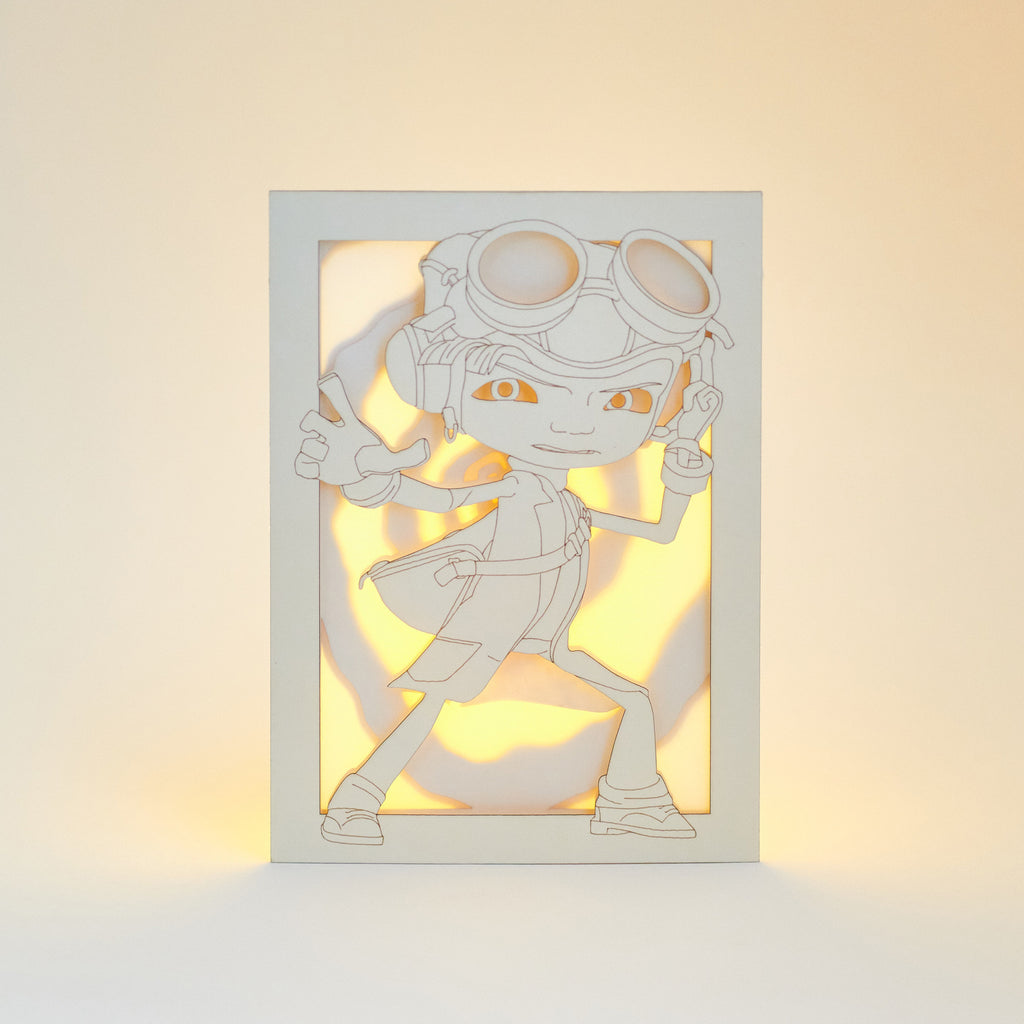 Psychonauts Raz Card: Telekinesis Hero with Hypnotic Swirls