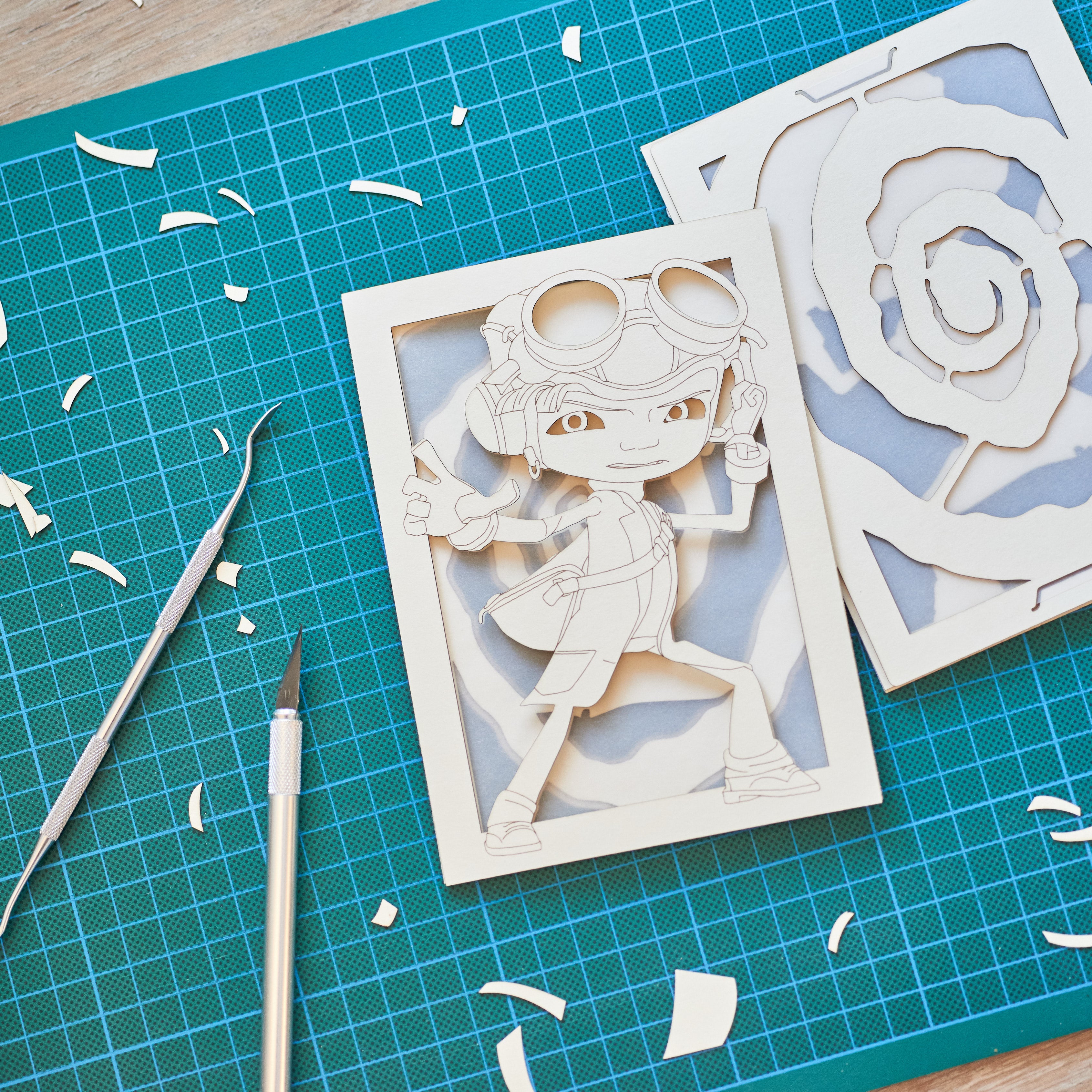 Psychonauts Raz Card: Telekinesis Hero with Hypnotic Swirls