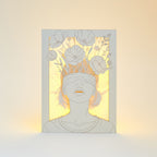 Blindfolded Woman with Flowers: Surreal Floral Art