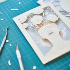 Blindfolded Woman with Flowers: Surreal Floral Art