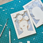 Blindfolded Woman with Flowers: Surreal Floral Art