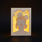 Blindfolded Woman with Flowers: Surreal Floral Art