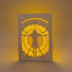 Leonardo da Vincci's Vitruvian Man with mechanical gears