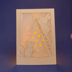 Christmas Forest Animals Card: Bunny and Squirrel Decorating Tree