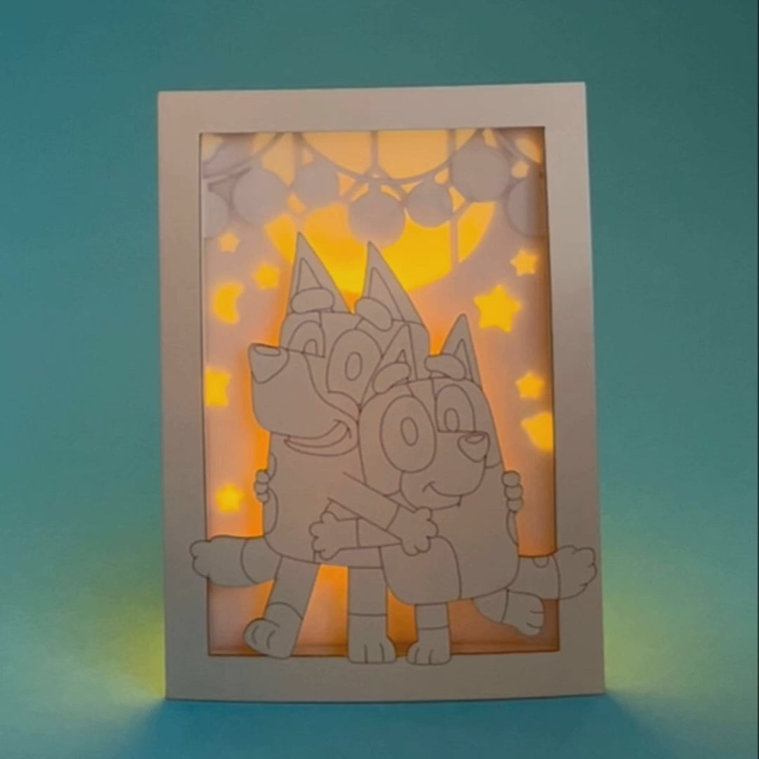 Bluey and Bingo: Sisters in Bedroom with Stained Glass Window