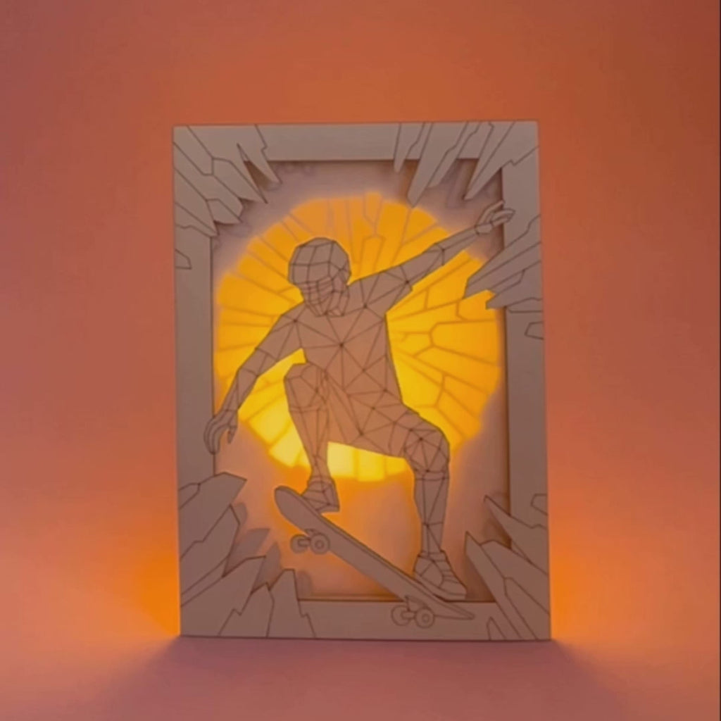 Skate Story Glass Demon Card: Low Poly Hell Journey to the Moon